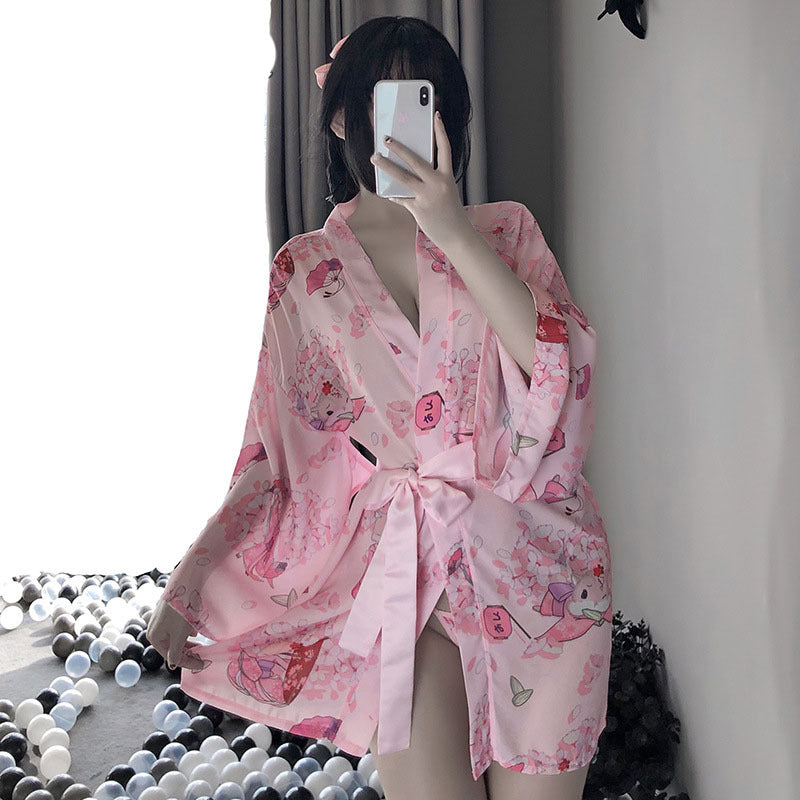 Man Smoke Sexy Lingerie Sexy Cute Cute Rat Cardigan Lace-Up Japanese Style