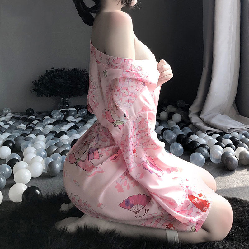 Man Smoke Sexy Lingerie Sexy Cute Cute Rat Cardigan Lace-Up Japanese Style