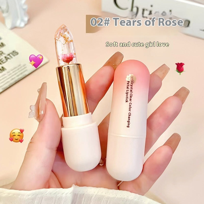 Petal Jelly Lipstick Lip Balm Warm Moisturizing Lipstick