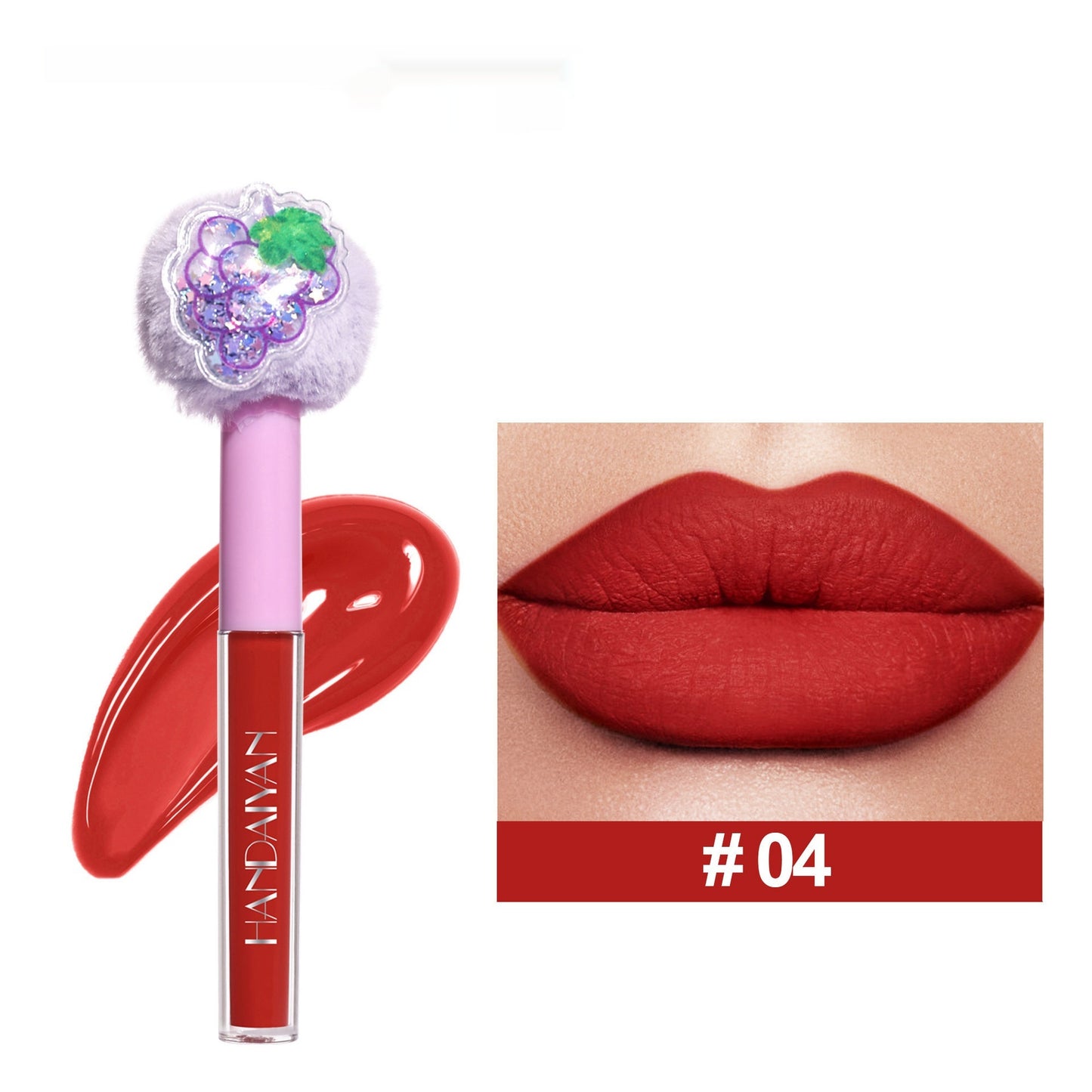 Lip Gloss No Stain On Cup Lipstick Fruit Plush Head