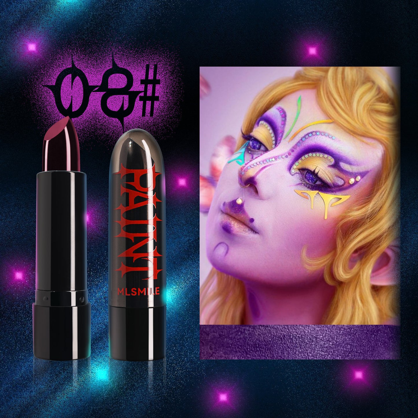 8-color Halloween Lipstick Black And White Red Easy To Color Painted Suit