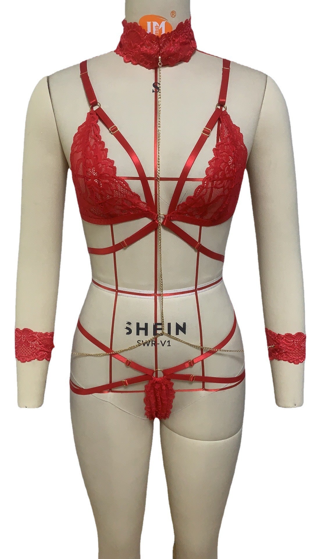 Women's Lace Cross Strap Sexy Lingerie Set