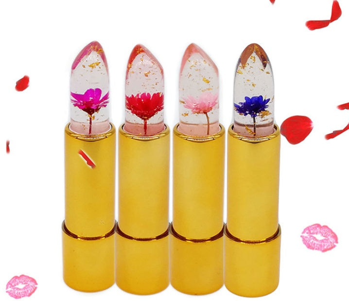 Cross-border Explosion for Moisturizing, Moisturizing and Colouring Lipstick Moisturized by Milome  Flowers Temperature-changing Jelly Lipstick Transparent Jelly