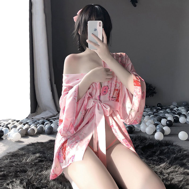 Man Smoke Sexy Lingerie Sexy Cute Cute Rat Cardigan Lace-Up Japanese Style