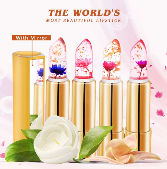 Cross-border Explosion for Moisturizing, Moisturizing and Colouring Lipstick Moisturized by Milome  Flowers Temperature-changing Jelly Lipstick Transparent Jelly