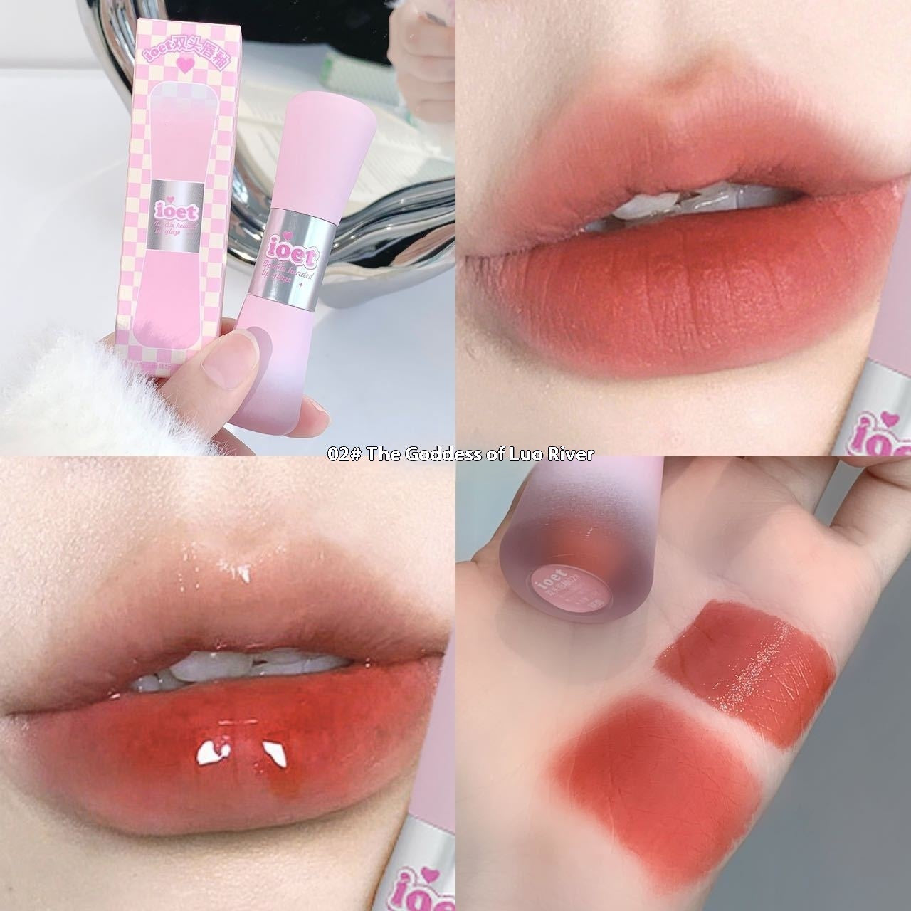 Double-headed Lip Lacquer Matte Finish Water Light Lipstick