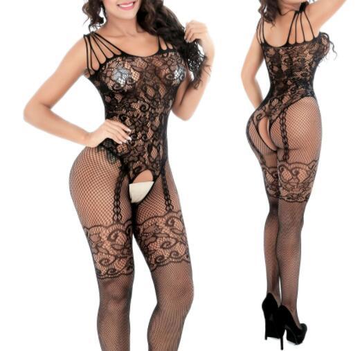 Sling And Bowknot Hollowed Out Sexy One-piece Net Suit Sexy Lingerie Flirting Temptation To Attract