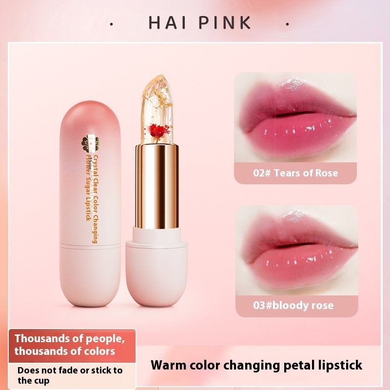 Petal Jelly Lipstick Lip Balm Warm Moisturizing Lipstick