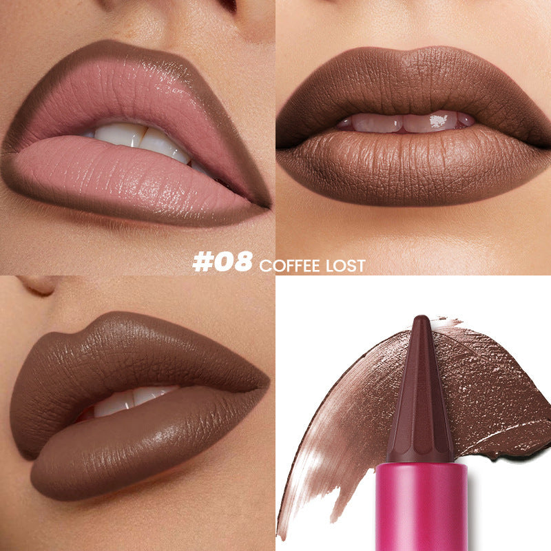 Matte Finish Lipstick Lip Liner Two-in-one