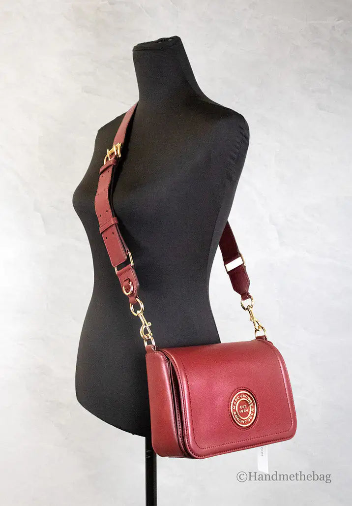 Marc Jacobs Medium Metal Signet Syra Leather Flap Crossbody