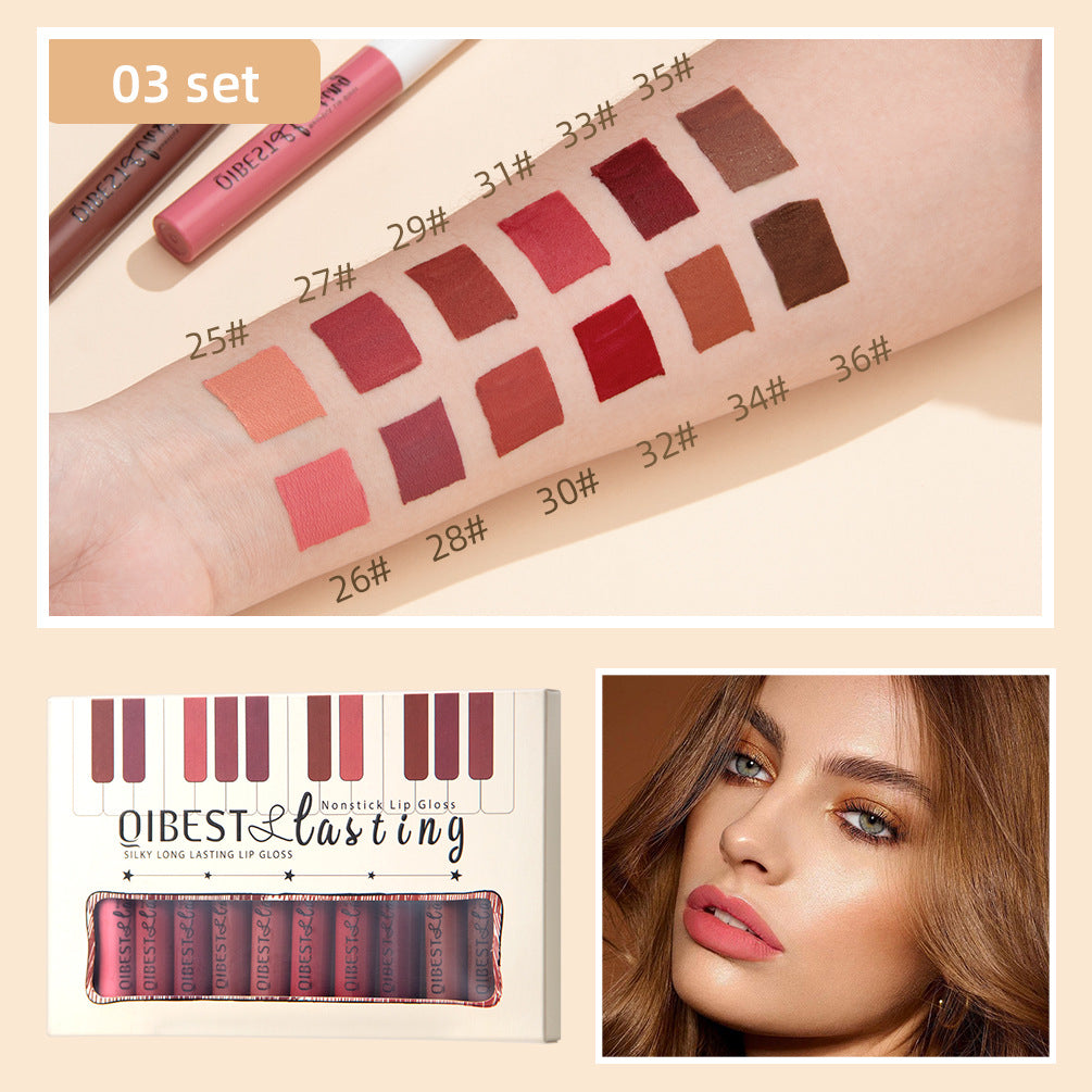 No Stain On Cup Lip Glaze Set Matte Finish Liquid Lipstick Does Not Fade