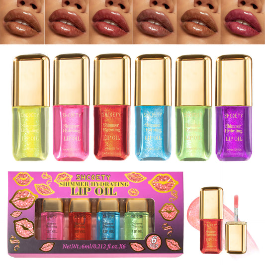 Cross-border Mint Flavor Lip Gloss Suit Six-color Mirror