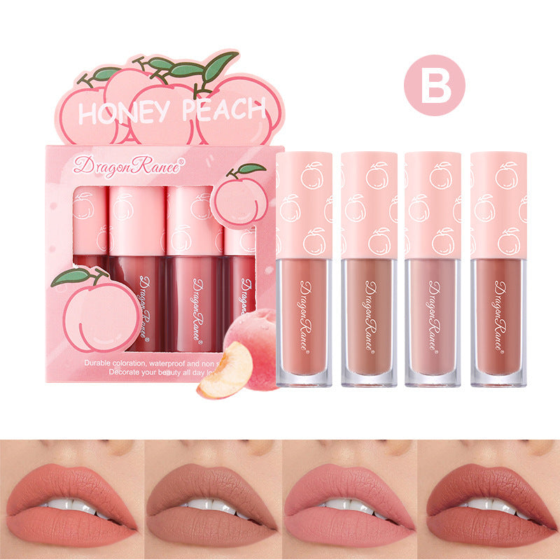 Velvet Matte Non-fading Nonstick Cup Fruit Lip Glaze Set