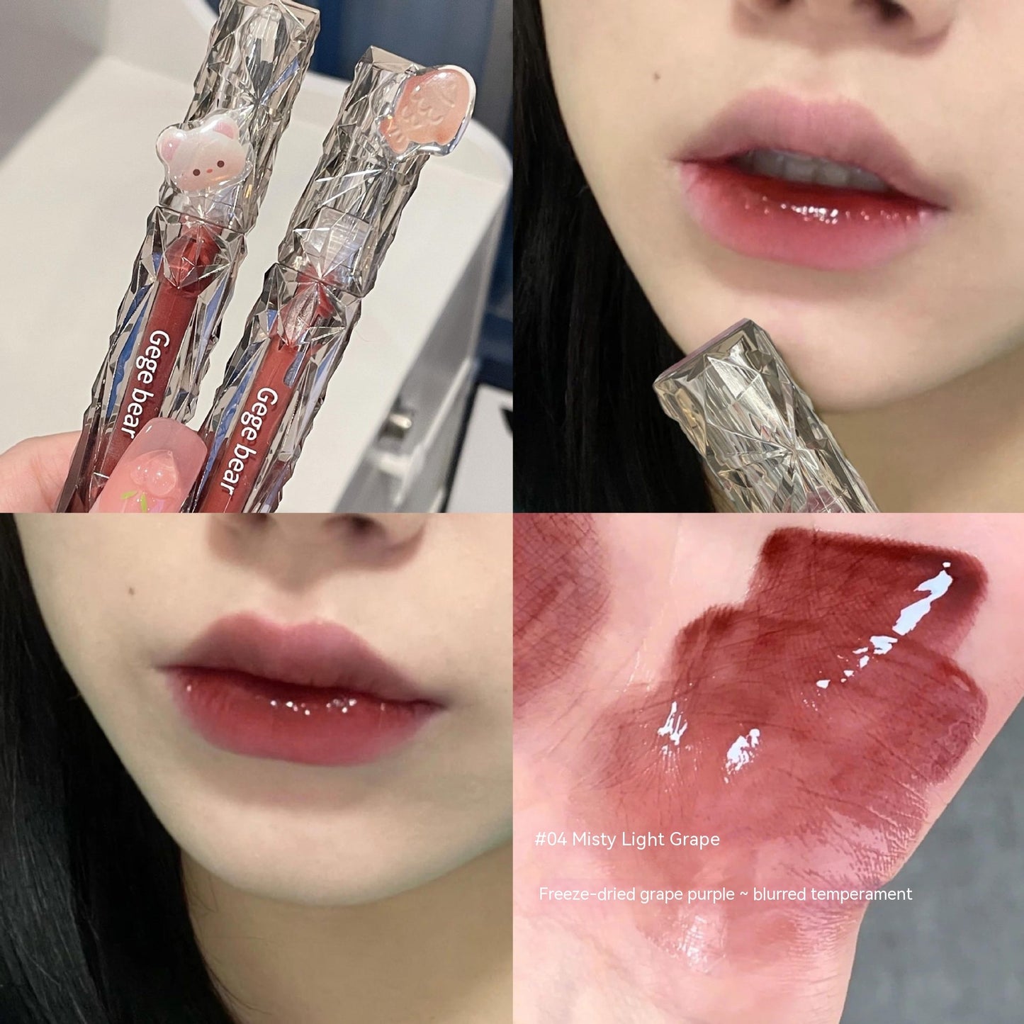 Crystal Transparent Diamond Light Mirror Lip Lacquer White