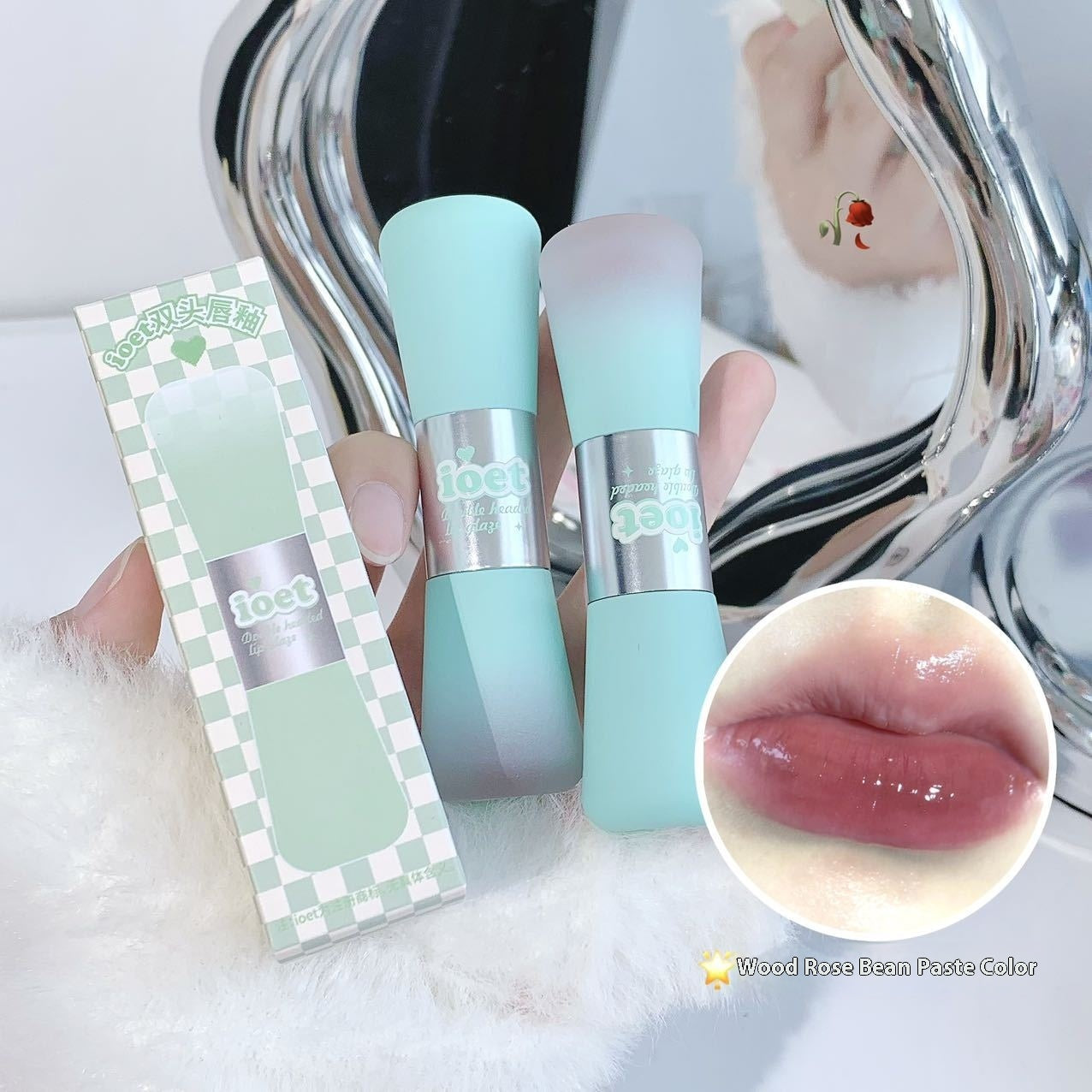 Double-headed Lip Lacquer Matte Finish Water Light Lipstick