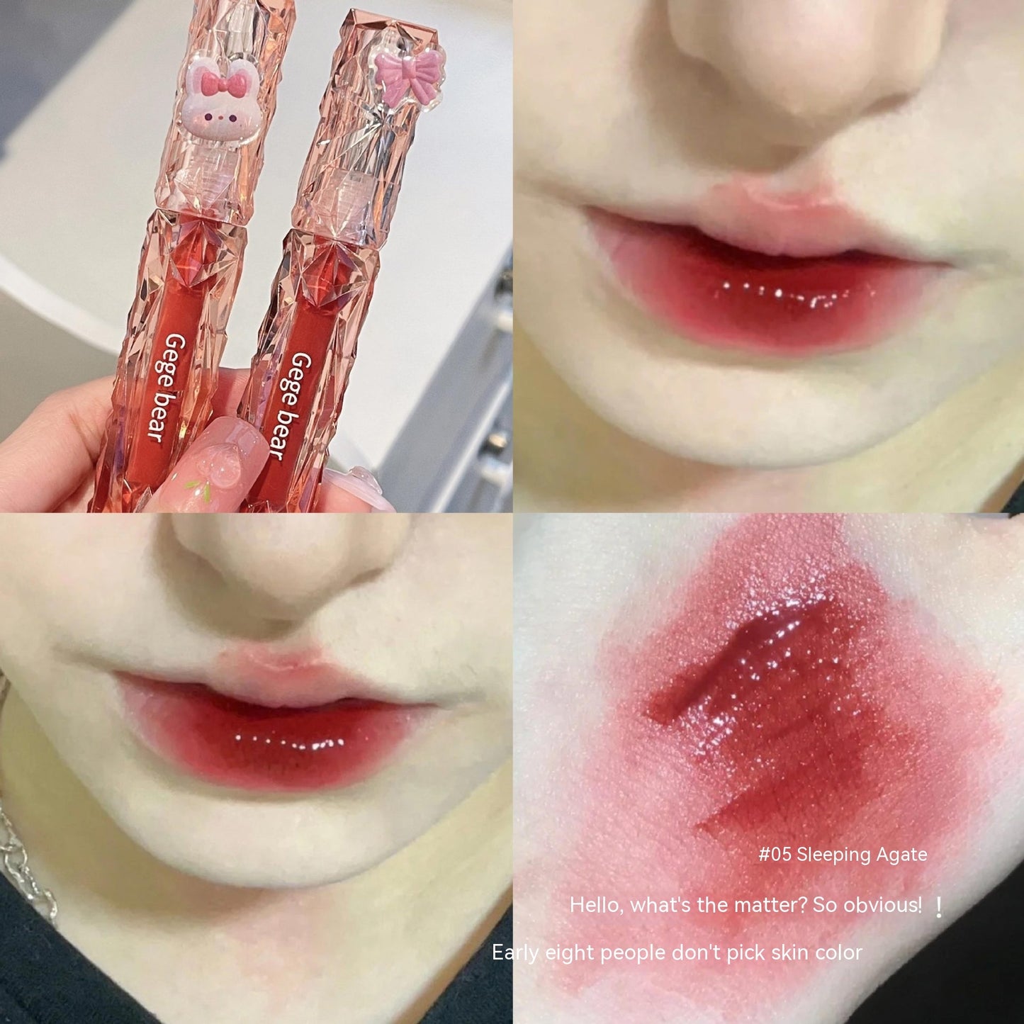 Crystal Transparent Diamond Light Mirror Lip Lacquer White