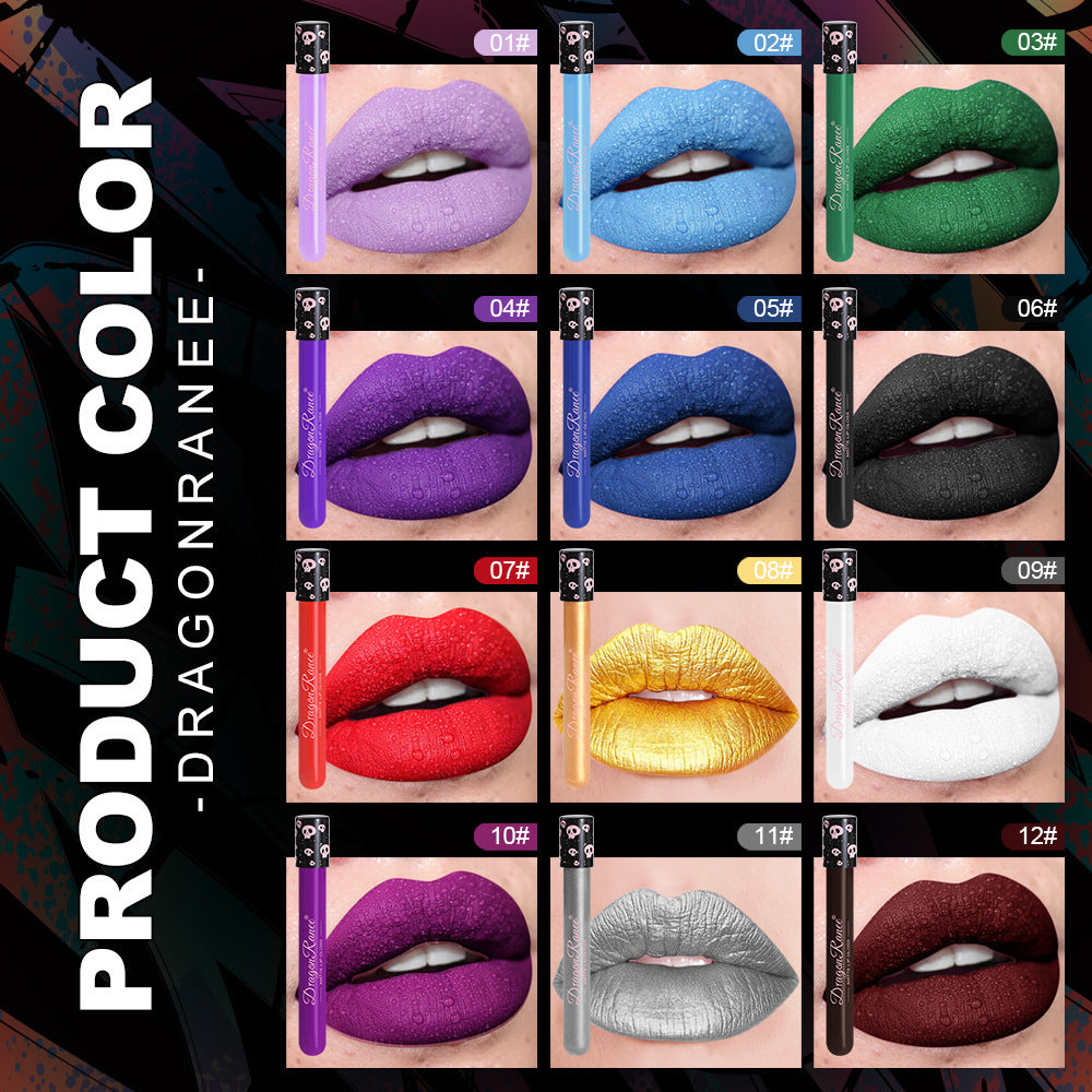 Halloween Creative Makeup Retro Matte Gold Silver Lip Gloss