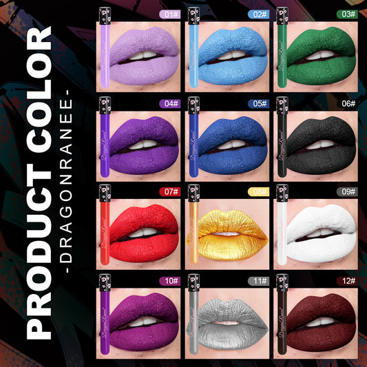 Halloween Creative Makeup Retro Matte Gold Silver Lip Gloss